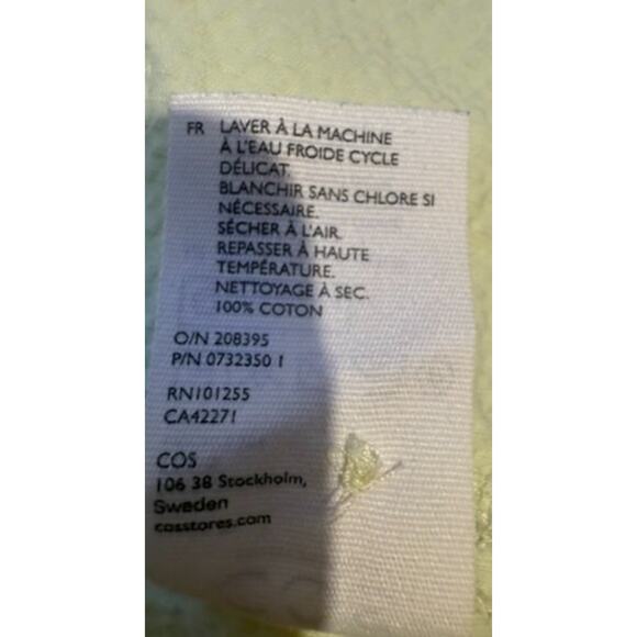 COS Men’s Lightweight Hooded Jacket Seersucker Green Large Scandi Minamalist - Picture 11 of 11